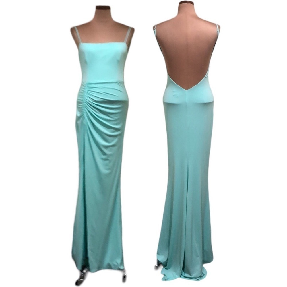 Katie May Gown Maxi Dress Size Small Pastel Aqua Blue